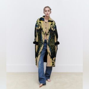 Zara Jacquard Knit Coat